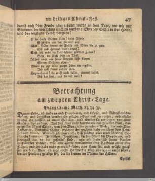 Betrachtung am zweyten Christ-Tage.