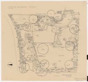 Garten Hiekmann, Siegen: Lageplan Gehölzbepflanzung 1:100