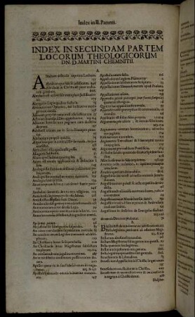 Index In Secundam Partem Locorum Theologicorum [...]