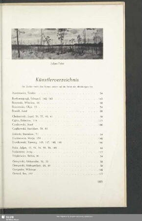 Künstlerverzeichnis