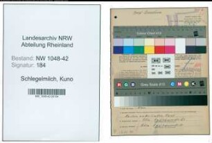 Entnazifizierung Kuno Schlegelmilch , geb. 25.08.1900 (Beamter)