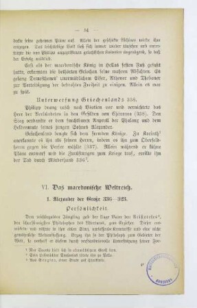 VI. Das macedonische Weltreich