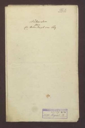 Testament des Karl Anton Joseph von Jörg in Mannheim.