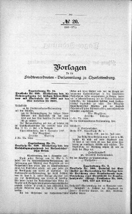 No. 20. (258-272.), 24. November 1897