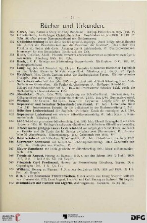 Bücher und Urkunden (Nr. 550-572)