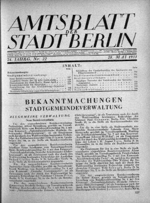 1933,22: Nr. 22, 28. Mai 1933