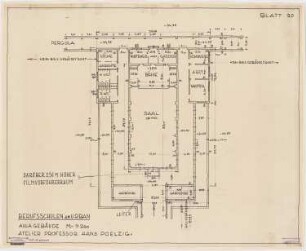 Berufsschulen am Urban, Berlin-Kreuzberg: Aulagebäude, Grundriss 1:200