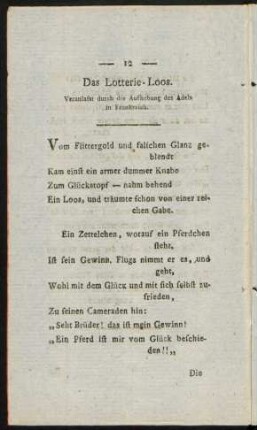 Das Lotterie-Loos