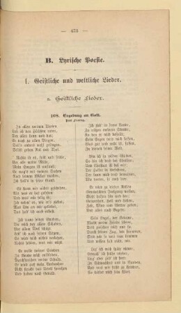 I. Geistliche und weltliche Lieder
