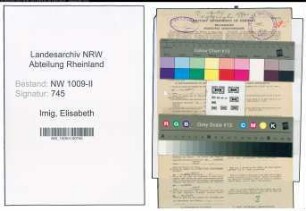 Entnazifizierung Elisabeth Imig , geb. 15.10.1892 (Hebamme)