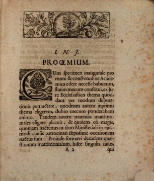 Dissertatio inauguralis iuridica exhibens decadem quaestionum matrimonialium secundum genuina iuris ecclesiastici principia ac praxin ministerialem Erfurtensem decisarum