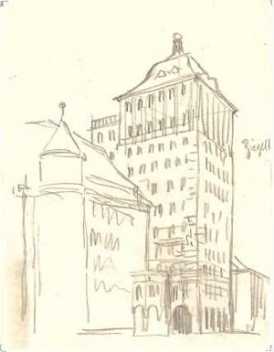 Fischer, Theodor; München; Kaufhaus Tietz, Bebauungsvorschlag - Perspektive