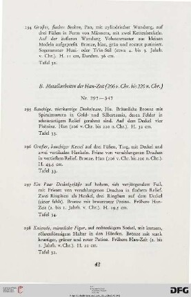 Metallarbeiten der Han-Zeit (Nr. 295-347)
