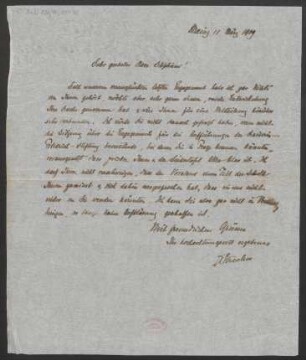 Brief an Alfred Stephani : 11.03.1909