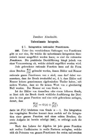 Zweiter Abschnitt. Unestimmte Integrale.