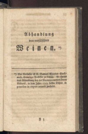 Abhandlung von verfälschten Weinen