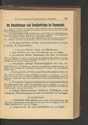 Die hauptmängel und Gewährfrist im Tierhandel.