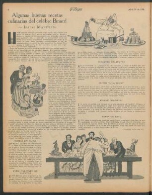 Algunas buenas recetas culinarias del célebre Binard