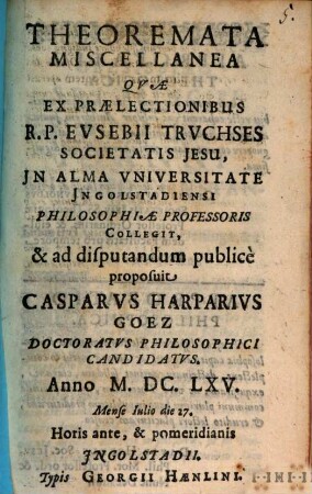 Theoremata Miscellanea