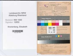 Entnazifizierung Elisabeth Kronenberg, geb. 15.09.1904 (Bankangest.)