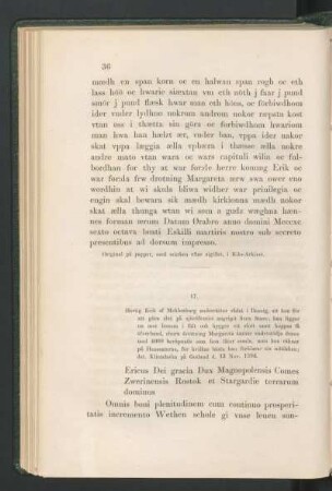 17. [Hertig Erik af Meklenburg till rådet i Danzig om åtgärder emot sjöröfvarne, dat. Klinteholm d. 11 Nov. 1396.]