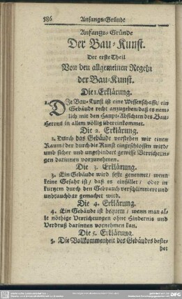 [18.] Anfangs-Gründe Der Bau-Kunst