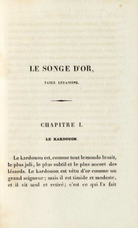 Le songe d'or, fable levantine