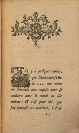 Maximes Adressées A Mademoiselle de B...