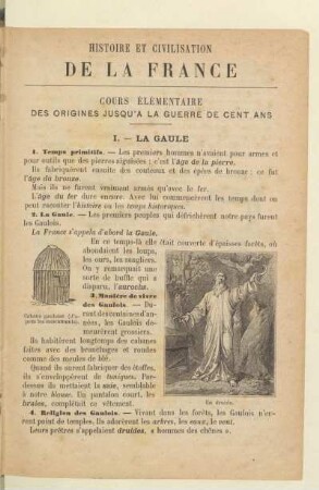 Cours élémentaire Des origines jusqu'a la guerre de Cent Ans