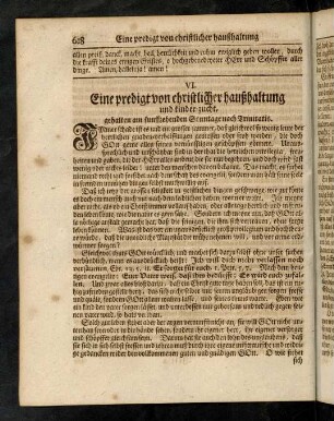 618-635, VI. Eine Predigt von christlicher haußhaltung