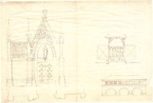 Leins, Christian Friedrich von; Frankreich; Reiseskizzen - Grabmäler (Ansichten, Details)