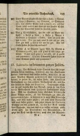 195-239, III. Substractio im benamten ganzen Zahlen
