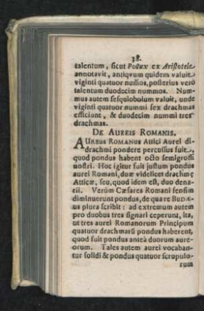 De Aureis Romanis.