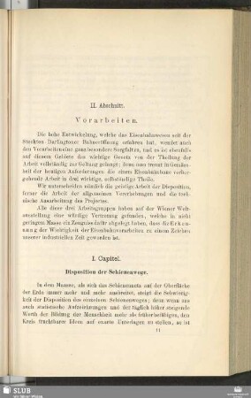 II. Abschnitt. Vorarbeiten
