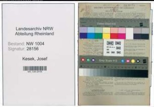 Entnazifizierung Josef Kesek , geb. 20.02.1909 (Eisenflechter)