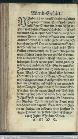Abend-Gebätt