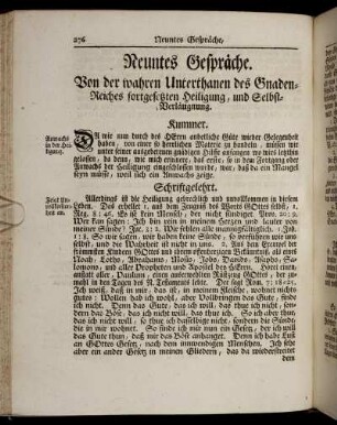 Neuntes Gespräche. Von der wahren Unterthanen des Gnaden-Reiches fortgesetzten Heiligung, und Selbst-Verläugnung.