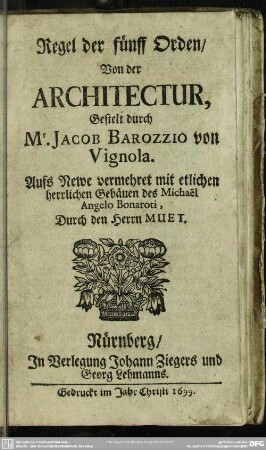 Regel der fünff Orden, Von der Architectur