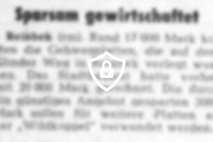 Sparsam gewirtschaftet