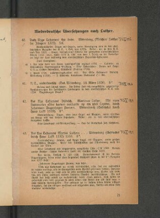 Niederdeutsche Übersetzungen nach Luther