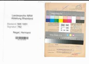Entnazifizierung Hermann Nagel , geb. 12.04.1888 (Zahnarzt)