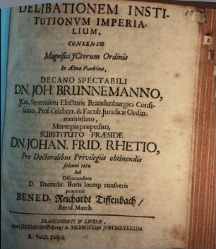 Delibationem institutionum imperialium