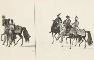 Inventionsdarstellung/Festzug: Janitscharen mit Handpferd im Reitzeug von Johann Michael, Prag