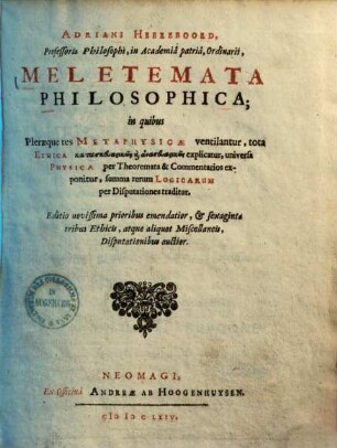 Meletemata Philosophica