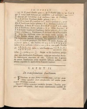 Caput II. De transformatione Functionum