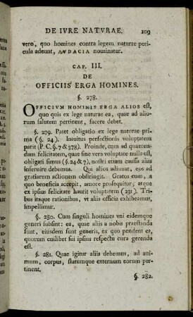 Cap. III. De Officiis Erga Homines