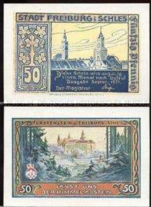 Freiburg in Schlesien, Notgeldserie , 50 Pfennig