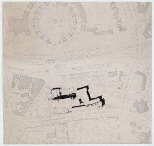 Bauwettbewerb Amerika-Gedenkbibliothek/Berliner Zentralbibliothek, AGB, 1. Phase (nicht realisiert) – Lageplan. Berlin-Kreuzberg, Blücherplatz 1