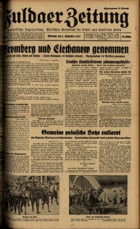 Ausgabe vom Mittwoch, den 06. September 1939.