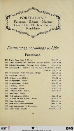 Donnerstag, vormittags 10 Uhr (Nr. 541-709)